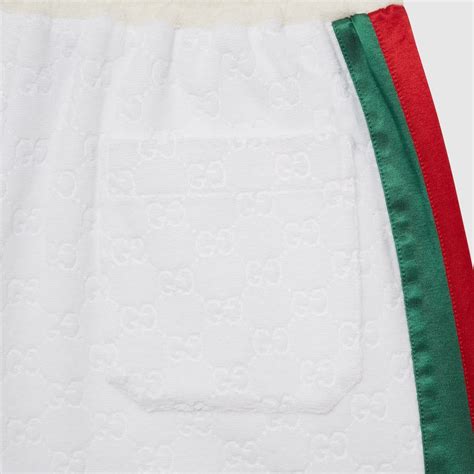 Shorts in pelle con dettaglio Gucci